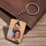 Personalized Photo Wooden Keychain, Custom Name and Date, Portrait Gift - Etsy Israel